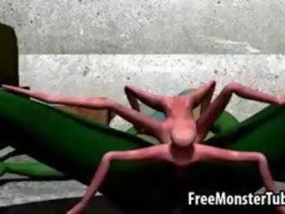 Green 3d deity jelentkeznek szar kemény által egy földönkívüli spider