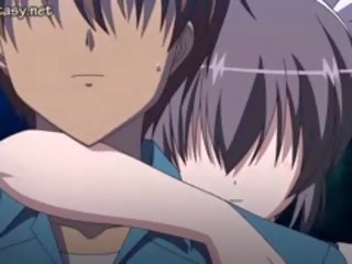 Prsnaté anime adolescent delighting ťažký penis